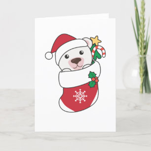 Polar Bear Christmas Snow Winter Animals Polar Holiday Card