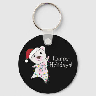 Polar Bear Christmas Snow Winter Animals Polar Key Keychain