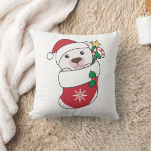 Polar Bear Christmas Snow Winter Animals Polar Throw Pillow