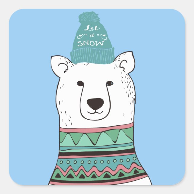 Polar Bear Christmas Stickers (Front)