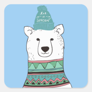 Polar Bear Christmas Stickers