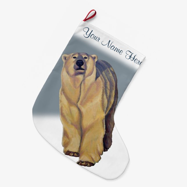 Polar Bear Christmas Stocking Custom Bear Stocking (Front (Hanging))