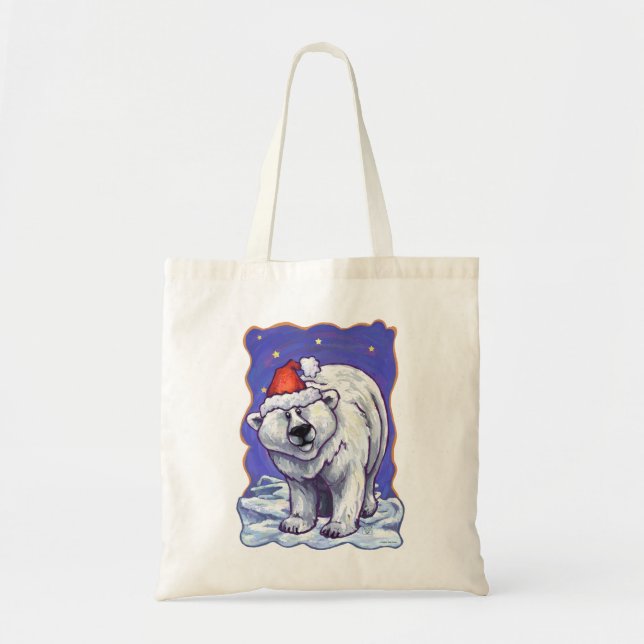 Polar Bear Christmas Tote Bag (Front)