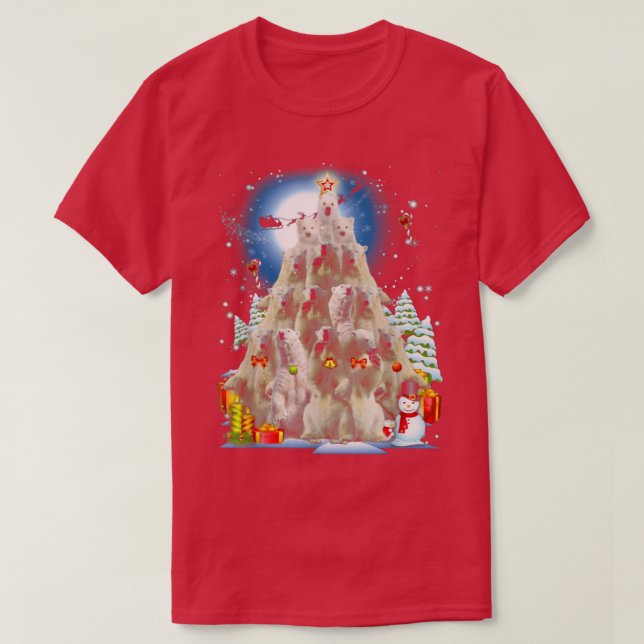 Polar Bear Christmas Tree Decoration Xmas Snow  T-Shirt (Design Front)