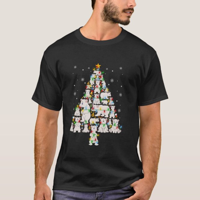 Polar Bear Christmas Tree Funny Ugly Christmas Pol T-Shirt (Front)