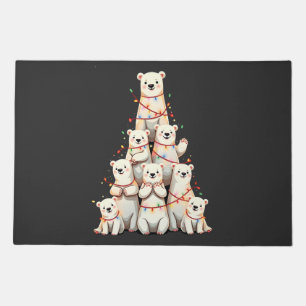 Polar Bear Christmas Tree Merry Christmas Xmas Doormat