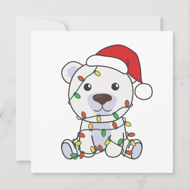 Polar Bear Christmas Winter Animals Polar Bears Invitation (Front)