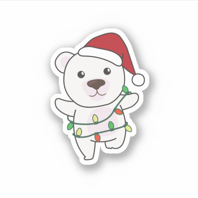 Polar Bear Christmas Winter Animals Polar Bears Sticker (Front)