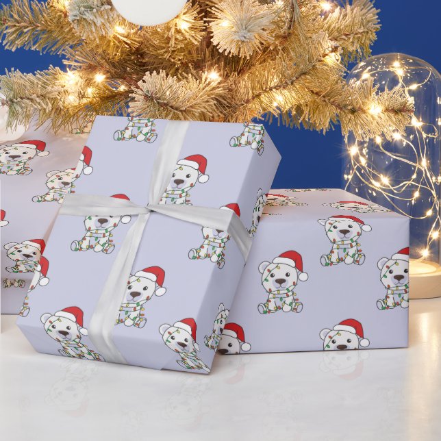 Polar Bear Christmas Winter Animals Polar Bears Wr Wrapping Paper (Holidays)