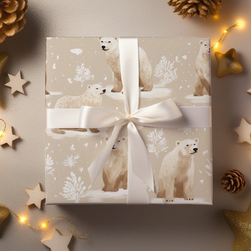 Polar Bear Christmas Winter  Wrapping Paper
