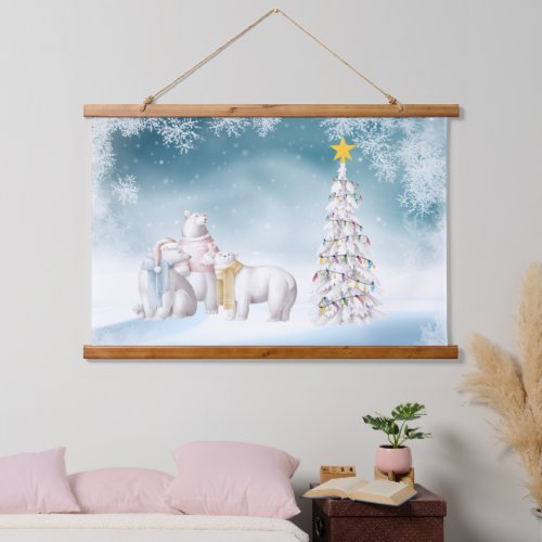Polar Bear Christmas Wood_Topped Tapestry