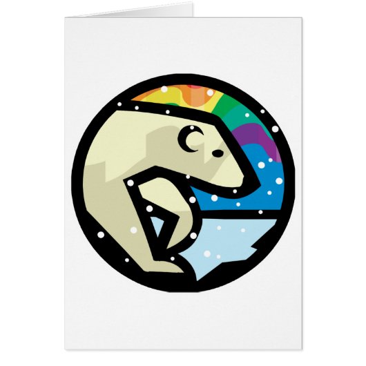 polar bear circle design cards (Front)
