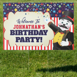 Polar Bear Circus Kids Birthday Party Sign