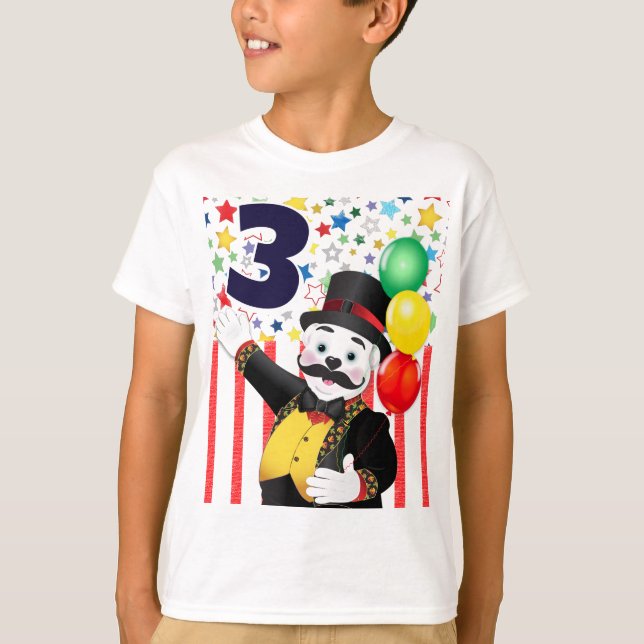 Polar Bear Circus Kids Birthday  T-Shirt (Front)