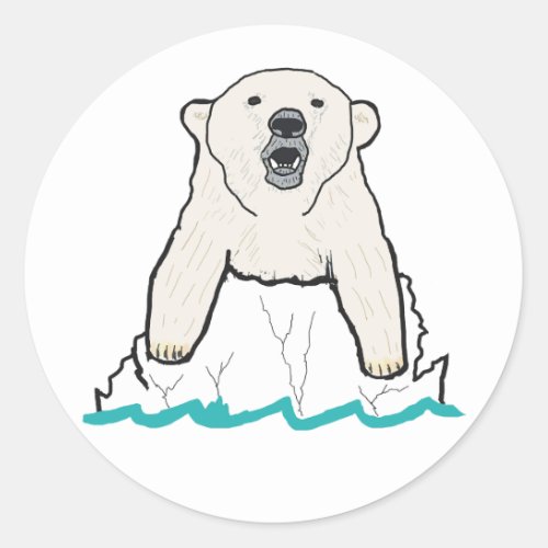 Polar Bear Classic Round Sticker