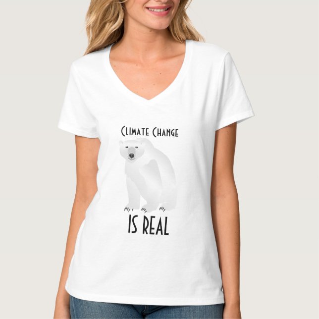 Polar Bear Climate Change Is Real T-Shirt (Front)