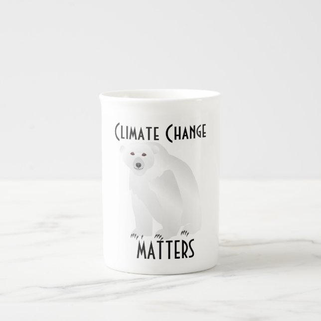 Polar Bear Climate Change Matters Bone China Mug (Front)