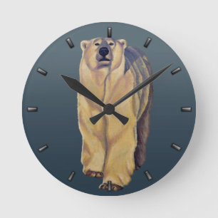 Polar Bear Clock Bear Art Wall Clocks Bear Decor