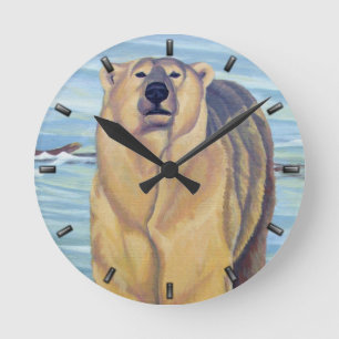 Polar Bear Clock Bear Art Wall Clocks Bear Decor