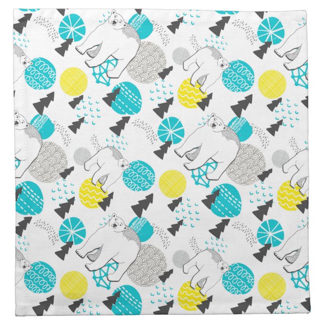 Polar bear cloth napkin (Front)