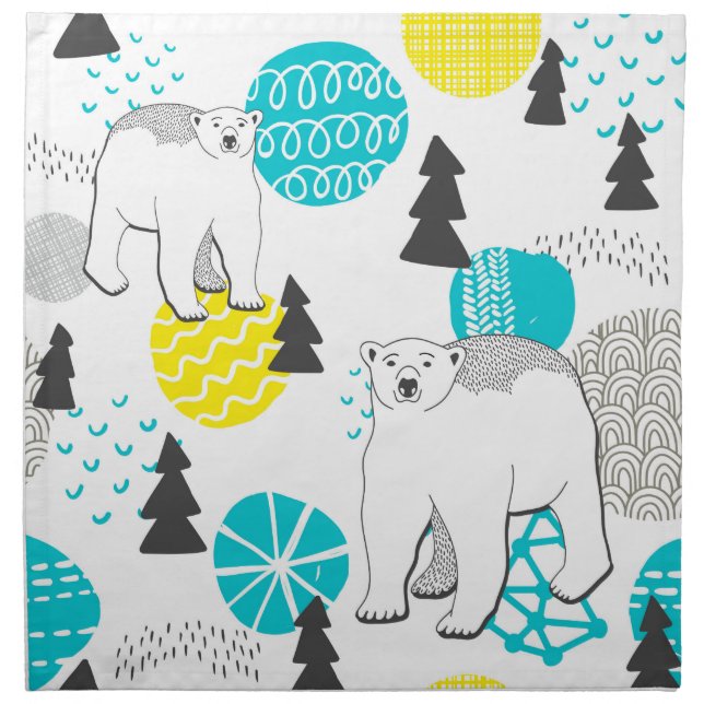 Polar bear cloth napkin (Front)