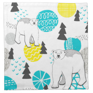 Polar bear cloth napkin
