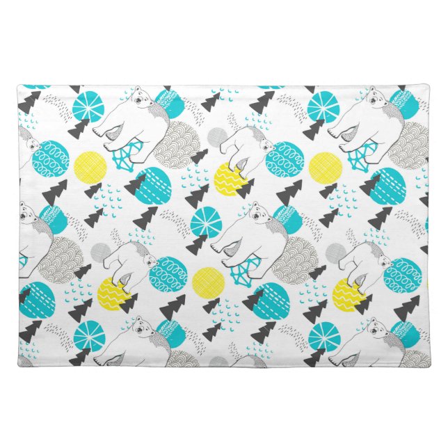 Polar bear cloth placemat (Front)