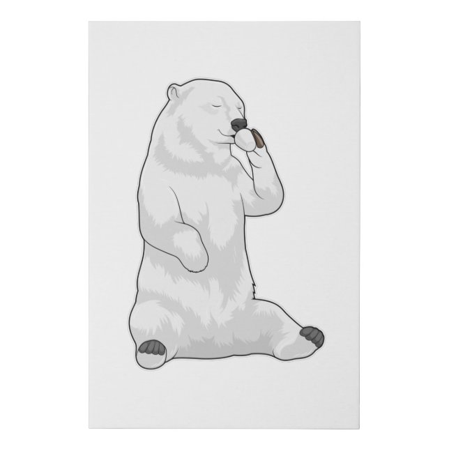 Polar bear Coffee Cup Faux Canvas Print (Front)