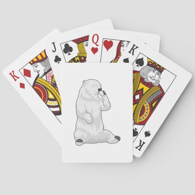 Polar bear Coffee Cup Poker Cards (Back)