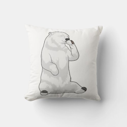 Polar bear Coffee Cup Throw Pillow
