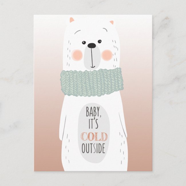 Polar bear - Cold outside - Fun Christmas