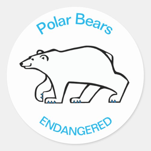 POLAR BEAR _ Conservation _ Arctic Wildlife _ Classic Round Sticker