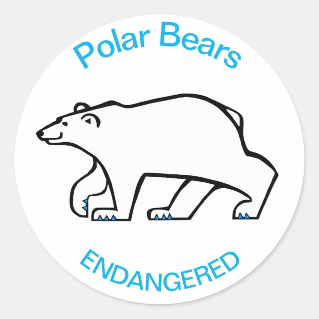 POLAR BEAR - Conservation - Arctic Wildlife - Classic Round Sticker (Front)
