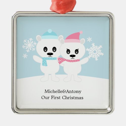 Polar Bear Couple Ornaments