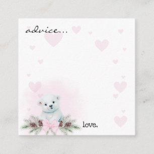 Polar Bear Cub Baby Shower Advice for Mommy Cards
