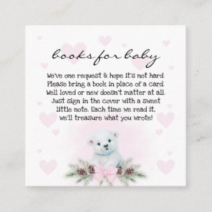 Polar Bear Cub Baby Shower Books for Baby Request Enclosure Card