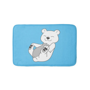 Polar Bear Cub Bathroom Mat
