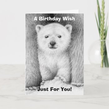 Polar Bear Cub Birthday Card by lornaprints at Zazzle