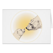 Polar Bear & Cub Cards Wildlife Bear Art Card (Front Horizontal)