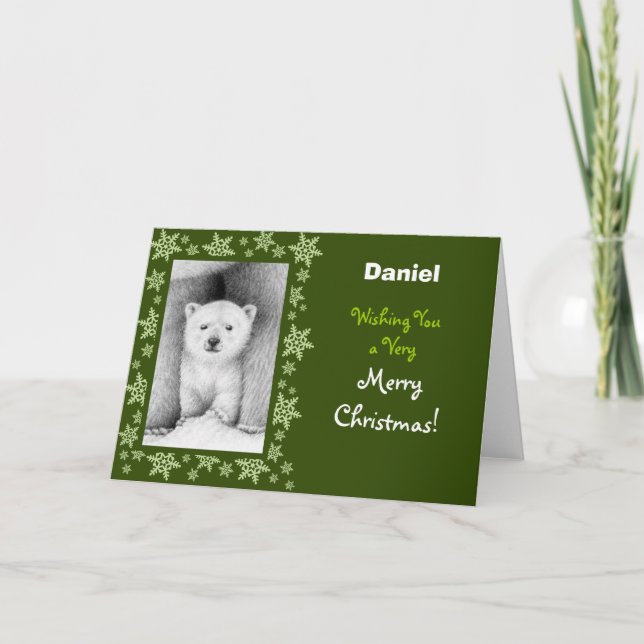 Polar Bear Cub Christmas Card (Front)