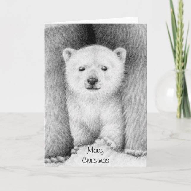 Polar Bear Cub Christmas Card (Front)