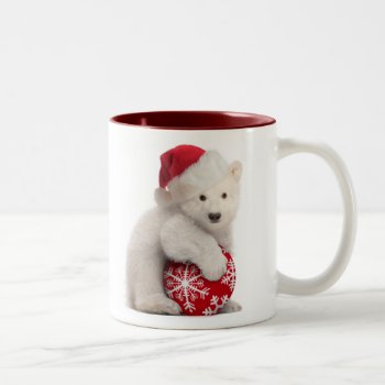 Polar Bear Cub Christmas Mug by lamessegee at Zazzle