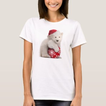 Polar Bear Cub Christmas T-shirt by lamessegee at Zazzle