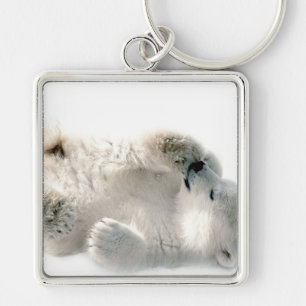 Polar Bear Cub Cute Animal Arctic Frozen Winter Keychain