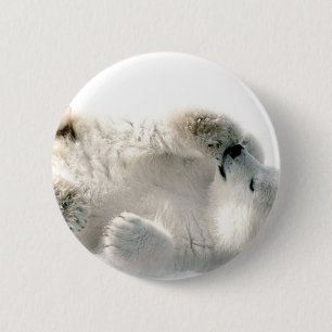 Polar Bear Cub Cute Animal Arctic Frozen Winter Pinback Button