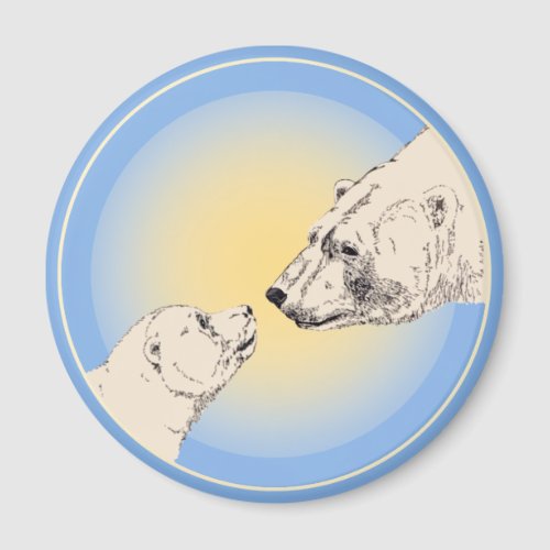 Polar Bear  Cub Fridge Magent Wildlife Art Gifts Magnet