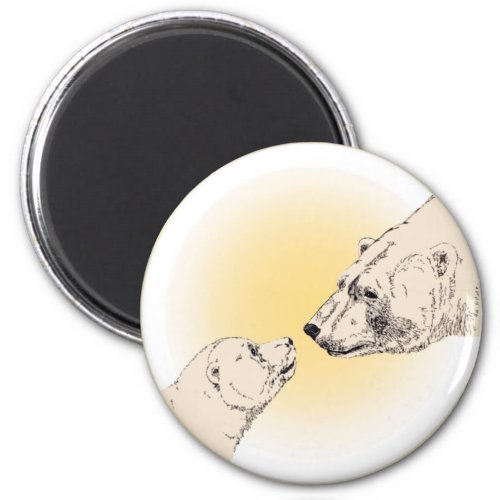 Polar Bear  Cub Fridge Magent Wildlife Art Gifts Magnet