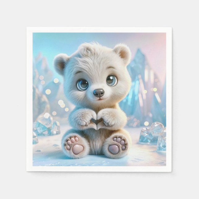 Polar Bear Cub  Napkins (Front)