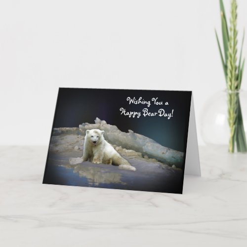 Polar Bear Cub on Ice  Aurora Birthday Card
