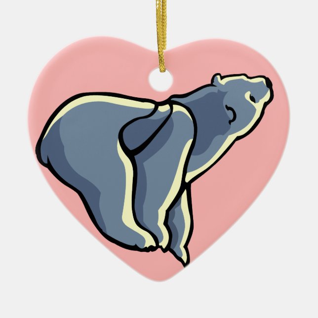 Polar Bear Cub Ornament Personalized Bear Art Gift (Front)
